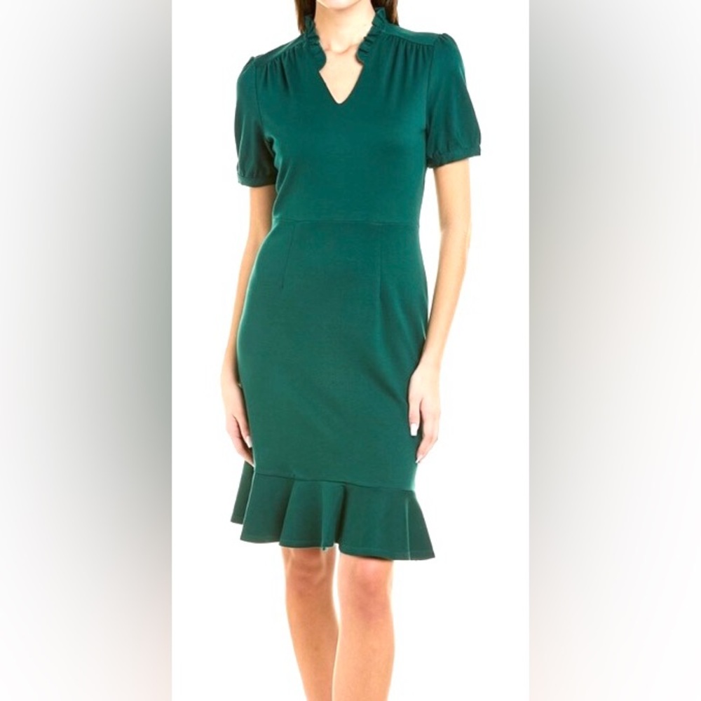 NWT Nanette Lepore Short Sleeves Botanical Garden Green Dress Size 10